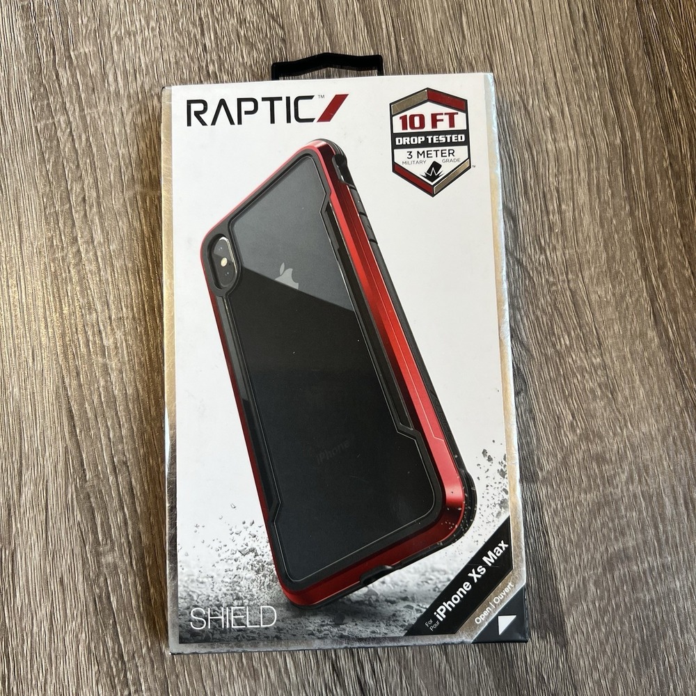 Raptic Shield iPhone XS Max Case Black/Red 10ft Drop Protection